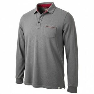 RE SPUN by Marine Layer Mens Gray Long Sleeve Polo Shirt Medium